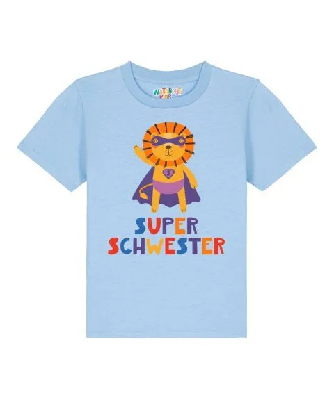 watabout.kids watabout.kids T-Shirt Kinder Löwe Superschwester, Blue soul, – Produktbild 1 von 2