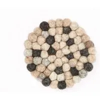 short'n'pietz short'n'pietz handgefilzte Glasuntersetzer aus Filzkugeln, Natur, – Produktbild 1 von 1
