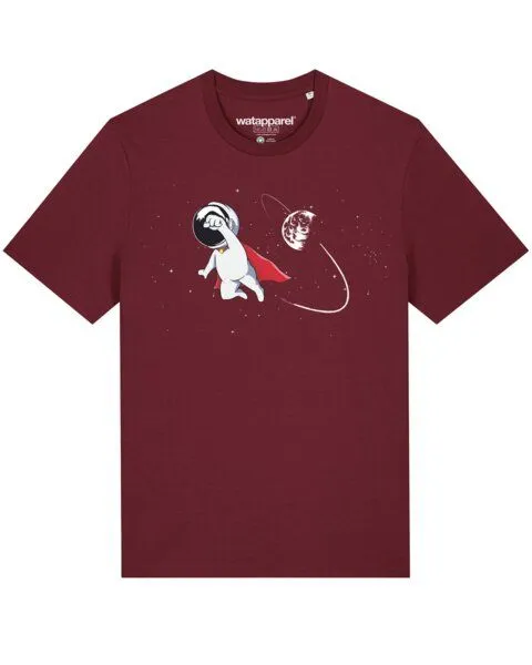 watapparel watapparel T-Shirt Unisex Superastronaut, Burgundy, – Produktbild 1 von 3