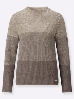 Witt Stehkragenpullover sand-taupe-geringelt – Produktbild 1 von 1