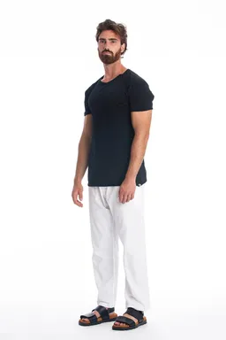RAVENS VIEW IBIZA RAVENS VIEW IBIZA Herren vegan T-Shirt Egan Button Schwarz – Produktbild 1 von 1