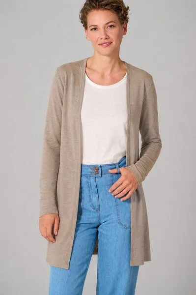HempAge HempAge Lange Jersey Damenjacke Hanf/Biobaumwolle, Grit (braun), – Produktbild 2 von 4
