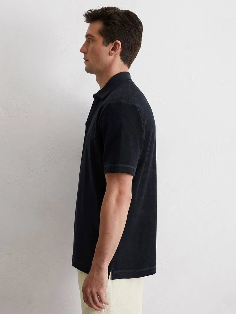 Marc O'Polo Marc O'Polo Poloshirt Riva Terry Cloth Navy - Größe XXL, Dunkelblau, – Produktbild 3 von 5