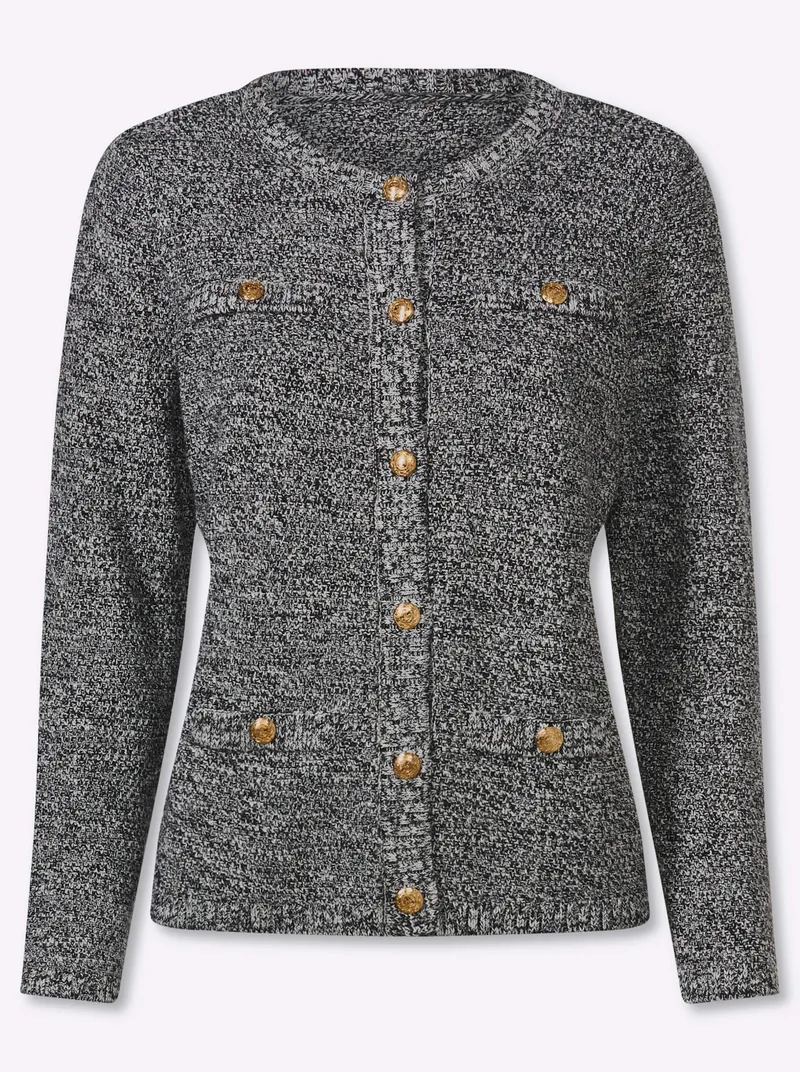 Witt Cardigan, Ecru-schwarz-gemustert, – Produktbild 1 von 2