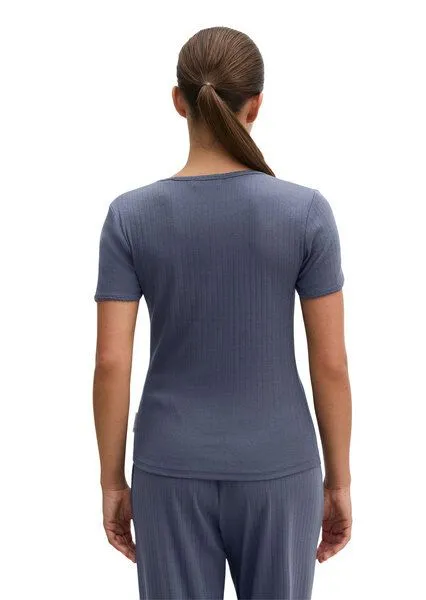 Marc O'Polo Marc O'Polo Lounge-Top kurzarm | Baumwolle GOTS, Odessey blue, – Produktbild 2 von 4