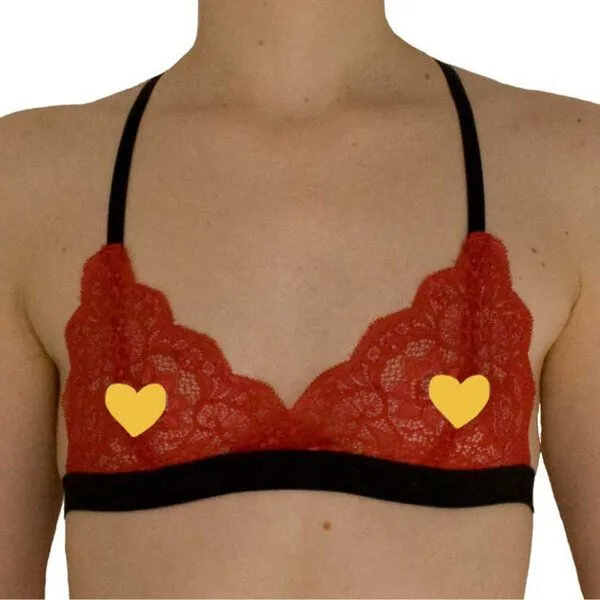 Golden Circle Clothing Golden Circle Clothing Spitzen-BH mit Biogummi, Rot, – Produktbild 2 von 4