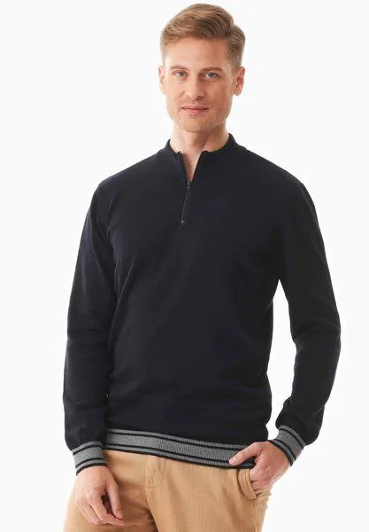 ORGANICATION ORGANICATION Pullover aus Bio-Baumwolle mit Troyerkragen, Black, – Produktbild 4 von 4