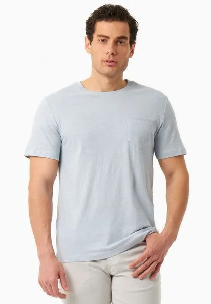 ORGANICATION ORGANICATION T-Shirt aus Bio-Baumwolle und Leinen, Niagara blue, – Produktbild 1 von 4