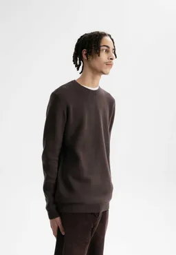 MELA MELA Herren vegan Strickpullover Jacquard Manav Dunkelbraun – Produktbild 1 von 1