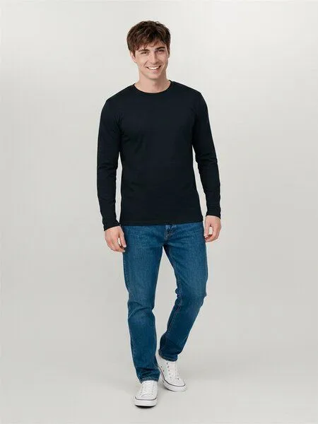 GreenBomb GREENBOMB Basic Base - Funktionales Longsleeve aus Merino-Wolle / Fair & Vegan, Schwarz (schwarz), – Produktbild 3 von 4