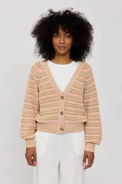 Mazine Mazine Cardigan Multicolor Knit - Soft Pink - aus Biobaumwolle – Produktbild 1 von 3