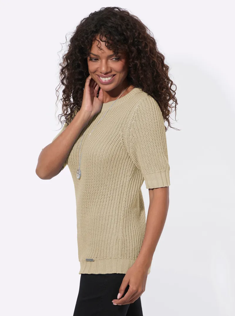 Witt Kurzarmpullover, Sand, – Produktbild 3 von 3