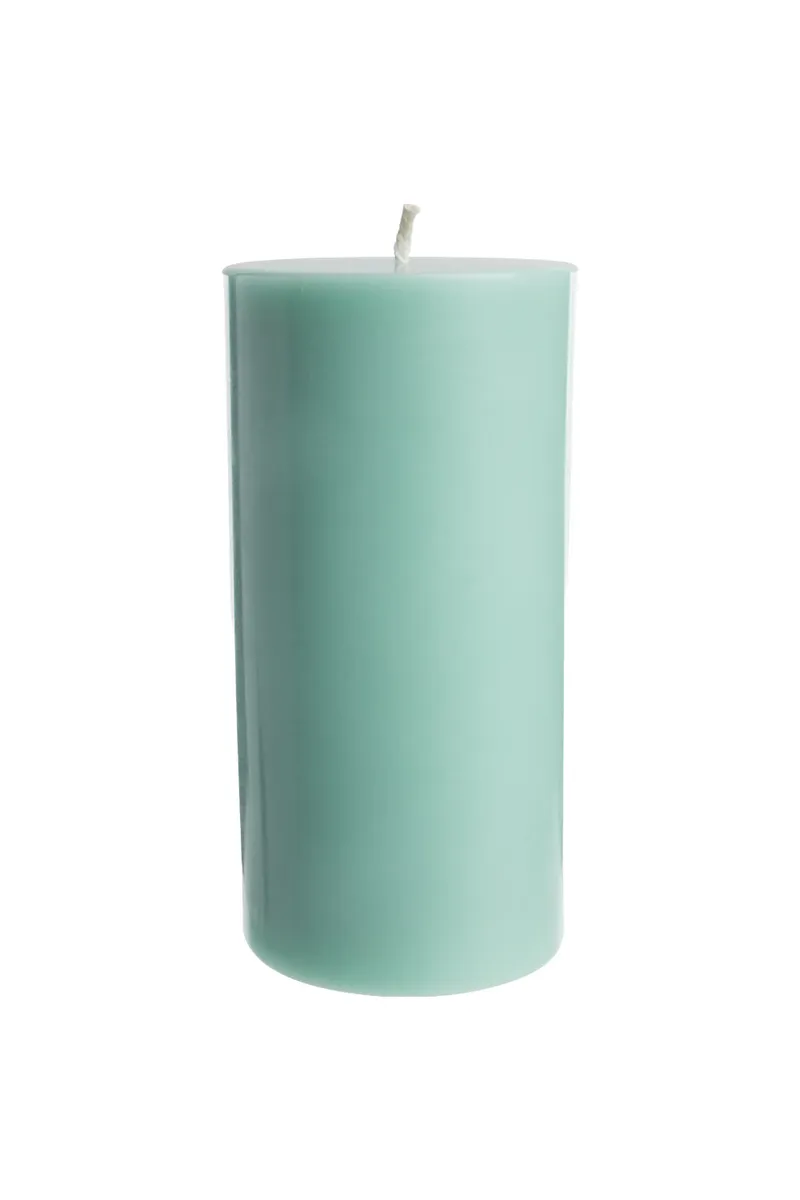 Tranquillo Handgearbeitete Stumpenkerze GLUMI ocean, Ø 7,5 x 15 cm - türkis – Produktbild 1 von 3