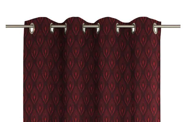 Nature by Adam Nature by Adam Vorhang aus 100% Bio-Baumwolle - Made in Germany - Feathers, Rot, – Produktbild 6 von 7