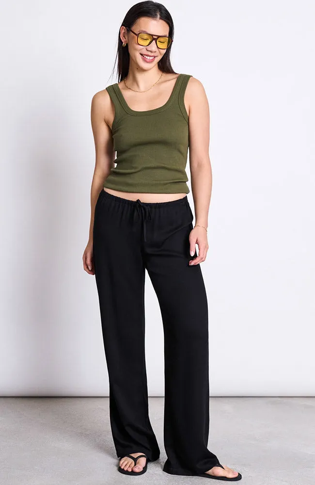 JAN N JUNE JAN 'N JUNE Damen vegan Hose Strath Schwarz, Schwarz, – Produktbild 1 von 2