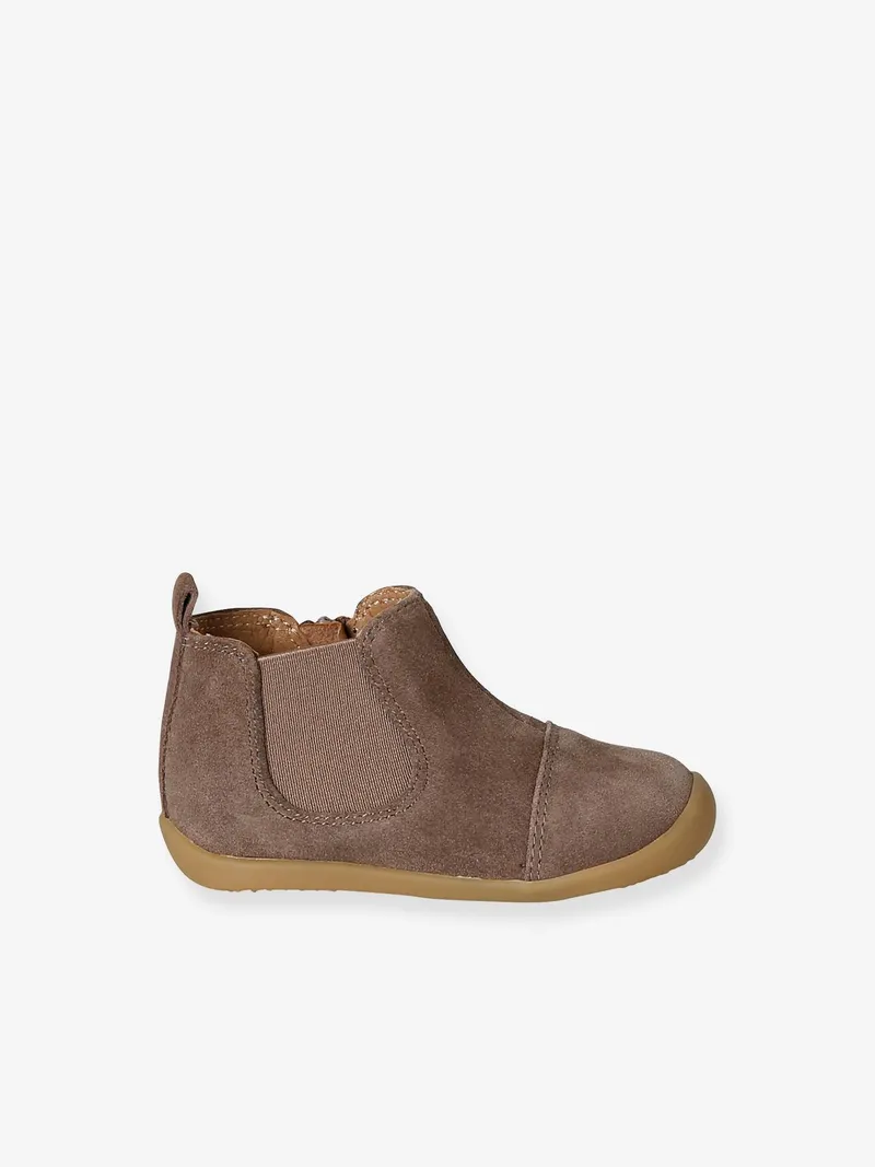 Vertbaudet Vertbaudet Baby Lederboots mit großzügiger Zehenbox, Beige, – Produktbild 2 von 4