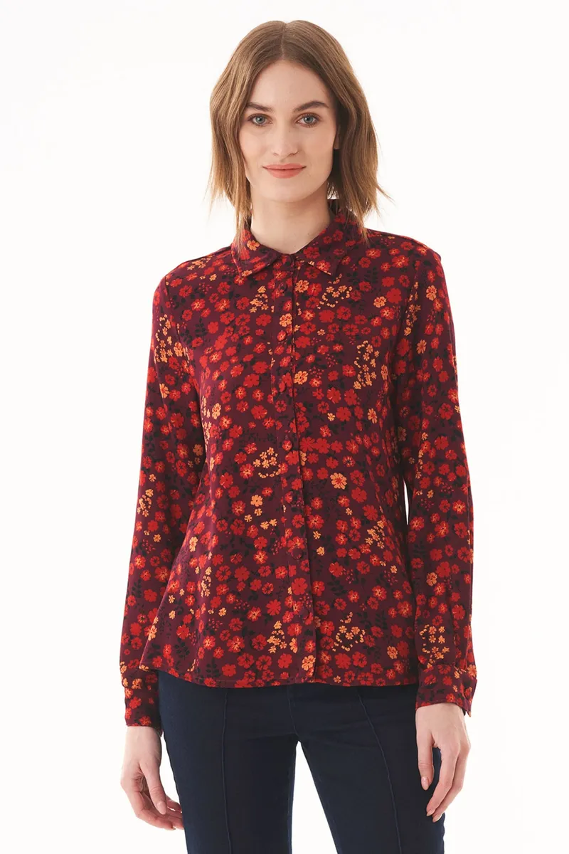ORGANICATION ORGANICATION Damen vegan Bluse Rot, Rot, – Produktbild 2 von 2