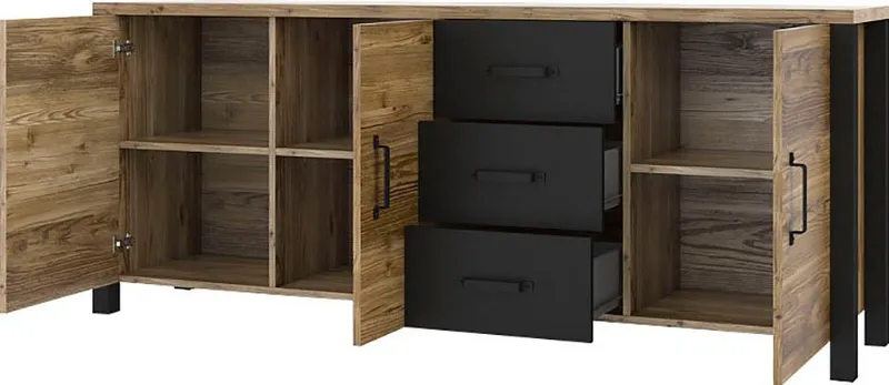 Home affaire Sideboard Olin WM, Breite 192 cm, Beige|schwarz, – Produktbild 4 von 5