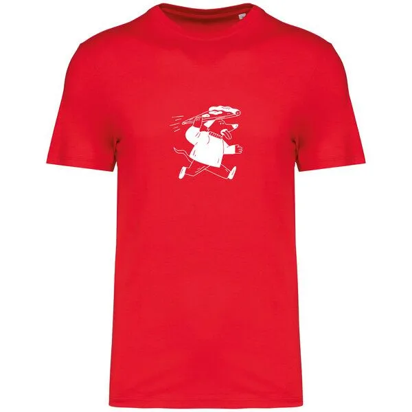 Greenspired Greenspired Basic Bio T-Shirt Pizzadog Nr. 4 ( 155g/m² XXS - 5 XL, Mohnrot, – Produktbild 1 von 1