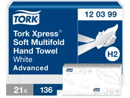 Tork Tork Xpress Multifold-Papierhandtücher "Advanced H2" 21 x 136 Blatt, weiß – Produktbild 1 von 1