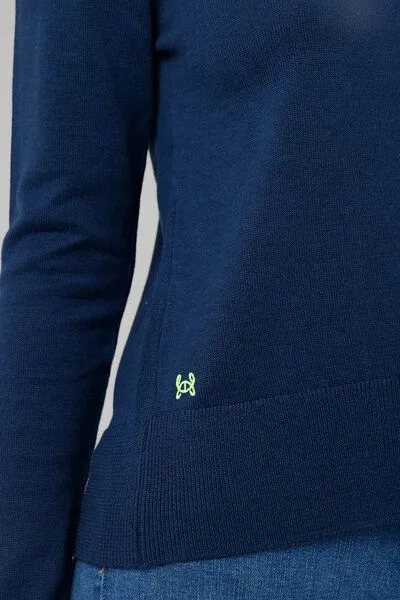 GORG GORG Damen Strickjacke mit Rundhalsausschnitt, Navy, – Produktbild 3 von 4