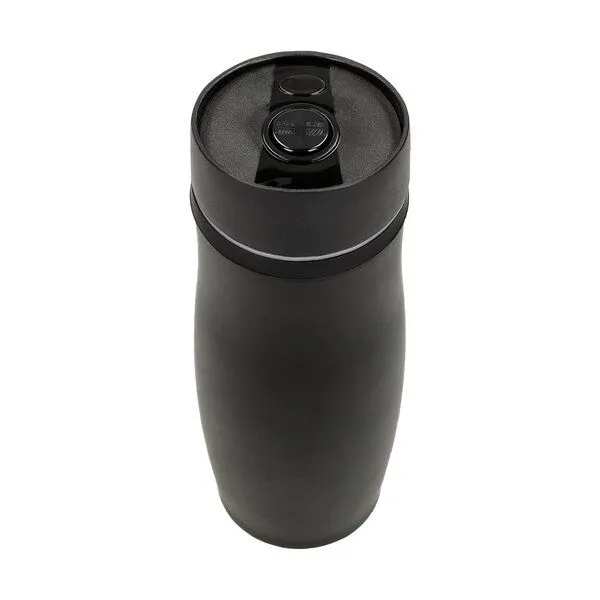 elasto elasto Thermobecher 350 ml doppelwandig isoliert „Milano“ aus Edelstahl, Schwarz, – Produktbild 3 von 5