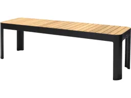Gartenbank "Portals" mit FSC-zertifiziertem Teakholz, Breite 143 cm, schwarz – Produktbild 1 von 1