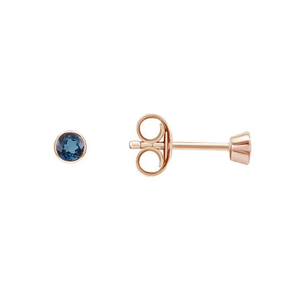 Eppi Eppi Minimalistische Ohrstecker mit Londoner Topasen in Bezelfassung Tofine, Rosa, – Produktbild 3 von 4