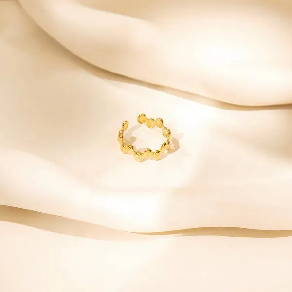 ELEKTROPULLI ELEKTROPULLI Größenverstellbarer DOTS Ring, Gold, – Produktbild 2 von 3