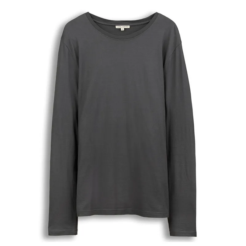 Living Crafts LIVING CRAFTS - Herren Langarm-Shirt - Grau (100% Bio-Baumwolle), Nachhaltige Mode, Bio Bekleidung, Grau, – Produktbild 1 von 3