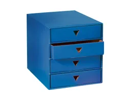 Schubladenbox "Color" DIN A4 mit 4 Schüben blau – Produktbild 1 von 1