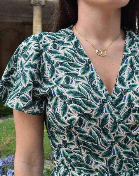 Aatise Aatise Langes Sommerkleid/Festkleid Zady mit Schmetterlingsärmel, 100% EcoVero, Grün2, – Produktbild 3 von 4