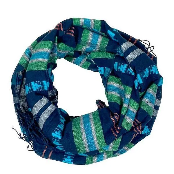 Sabahar Unisex Baumwollschal - Timket 70x200 - Blau & Schwarz - Sabahar Äthiopien, Blau, – Produktbild 1 von 4