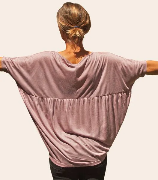 päfjes päfjes Basic - Fair gehandeltes, kurzarm Frauen Flow T-Shirt aus Modal, Lila, – Produktbild 4 von 4