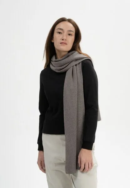 MELA MELA Jacquard Strick Schal Style ASMEE aus 100% Bio-Baumwolle, Bear melange, – Produktbild 2 von 4