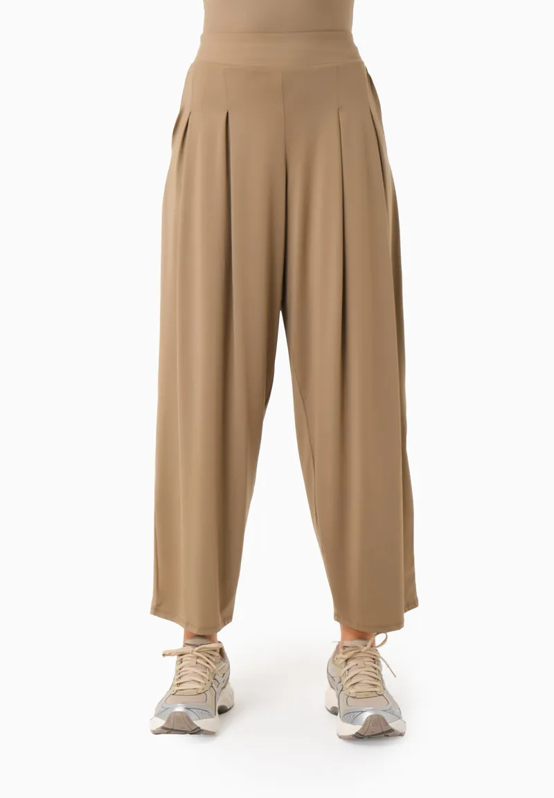 ORGANICATION ORGANICATION Damen vegan Hose Peeny Wide Leg Gravel, Hellbraun, – Produktbild 1 von 1