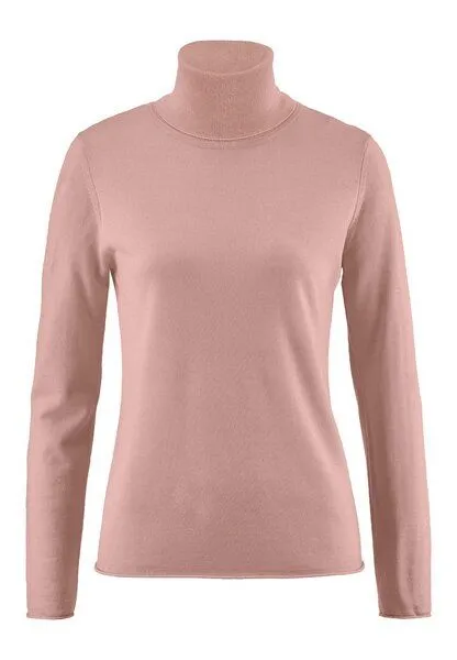 hessnatur hessnatur Strick Rollkragen Pullover Slim aus reiner Bio-Merinowolle, Rosé, – Produktbild 3 von 4