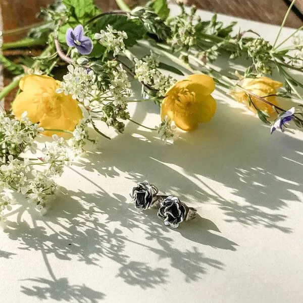 pakilia pakilia Silber Ohrstecker Rosenblüten Fair-Trade und handmade, Silver, – Produktbild 7 von 8