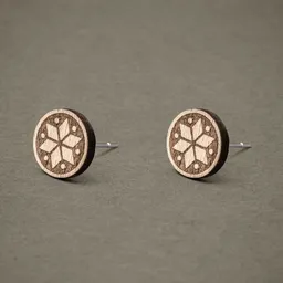 feinformart feinformart Ohrstecker / Ohrring aus Holz - geometrische Blume dunkel - 9mm – Produktbild 1 von 1
