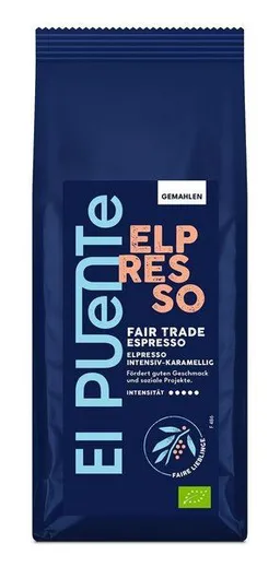 El Puente El Puente ElPresso - Bio-Espresso gemahlen 250 g | Fair Trade | Bio-zertifiziert | Vegan | Glutenfrei – Produktbild 1 von 1