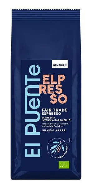 El Puente El Puente ElPresso - Bio-Espresso gemahlen 250 g | Fair Trade | Bio-zertifiziert | Vegan | Glutenfrei, Mehrfarbig, – Produktbild 1 von 1