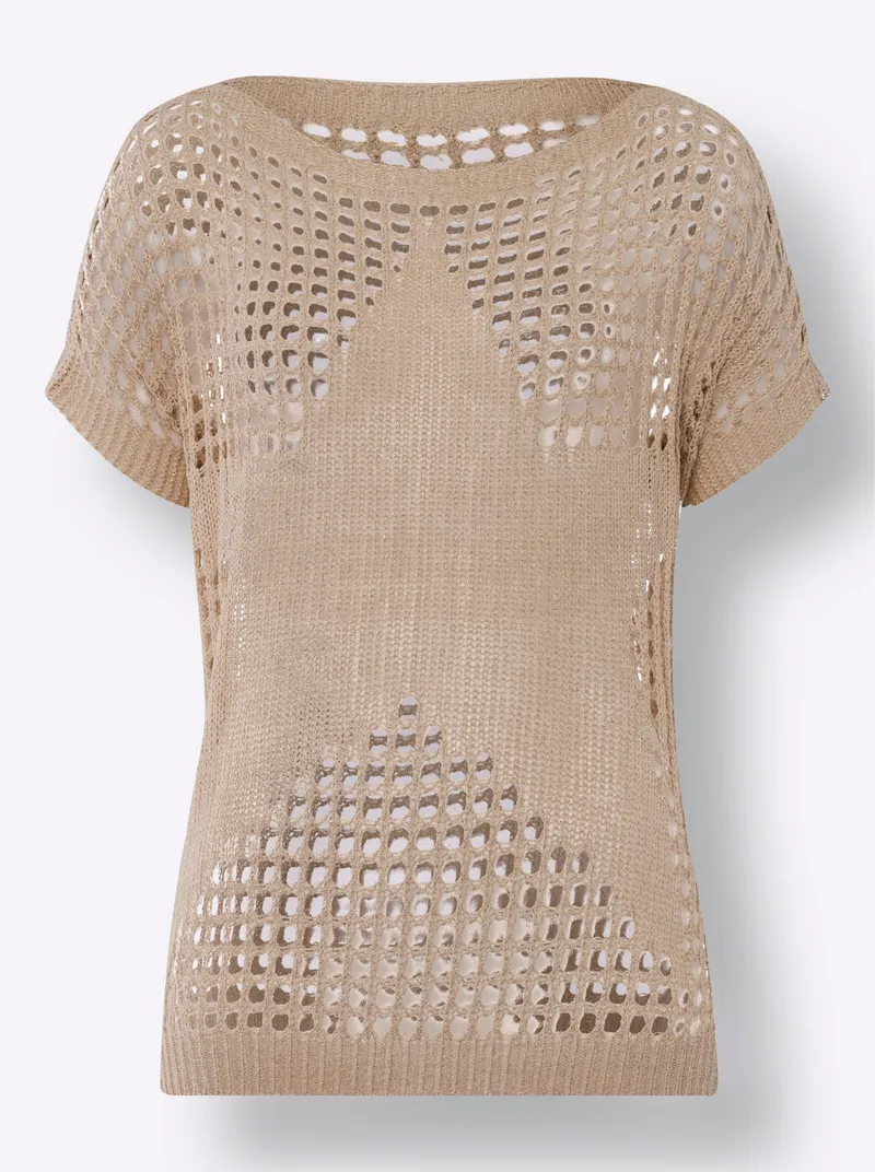 heine Ajourpullover sand, Sand, – Produktbild 2 von 2