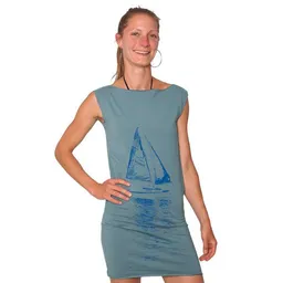 HANDGEDRUCKT HANDGEDRUCKT "Segelboot" Bio-Kleidchen – Produktbild 1 von 1
