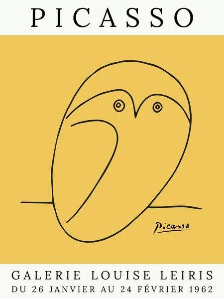 Photocircle Photocircle Poster / Leinwandbild - Picasso Eule – gelb – Produktbild 1 von 4