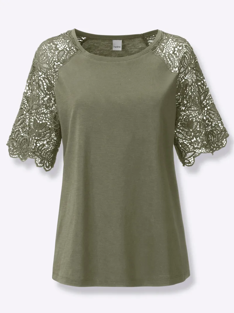 heine Rundhalsshirt khaki, Khaki, – Produktbild 2 von 2