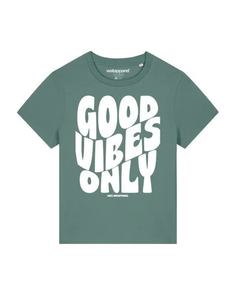 watapparel watapparel T-Shirt Frauen Good vibes only, Green bay, – Produktbild 1 von 3