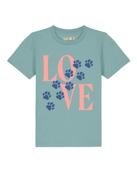 watabout.kids watabout.kids T-Shirt Kinder Pfotenliebe, Teal monstera, – Produktbild 1 von 2