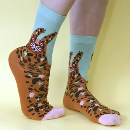 Fräulein Prusselise Fräulein Prusselise Leo Socke Halb und Halb, story orange, türkies bunt gemustert – Produktbild 1 von 1