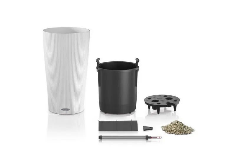 Lechuza® Lechuza® Pflanzkübel Pflanzsäule Cilindro Color 32 sandbraun (Komplettset), Braun, – Produktbild 2 von 4