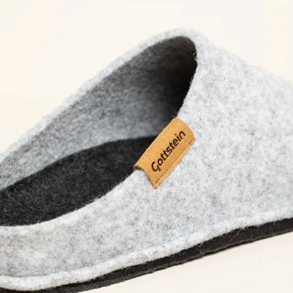 Gottstein Gottstein Classic CO Pantoffel für Damen & Herren - Hausschuh aus 100% Schurwolle mit Komfort-Einlagesohle, Hell-grau, – Produktbild 3 von 4